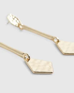 Gold Stick Drop Earrings