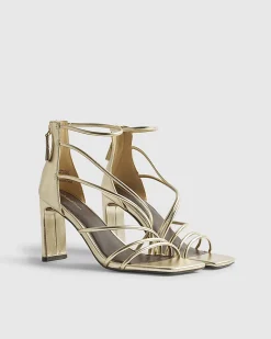 Gold Strappy Heeled Sandals