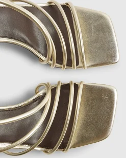 Gold Strappy Heeled Sandals