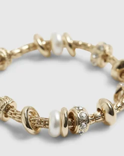 Gold Stretch Charm Bracelet