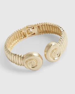 Gold Swirl Hinge Bangle