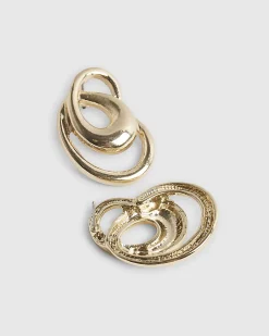 Gold Swirl Stud Earrings