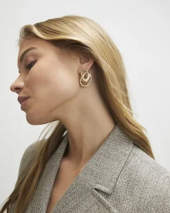 Gold Swirl Stud Earrings