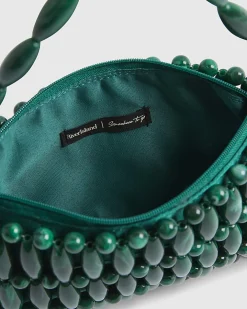 Green Beaded Clutch Bag