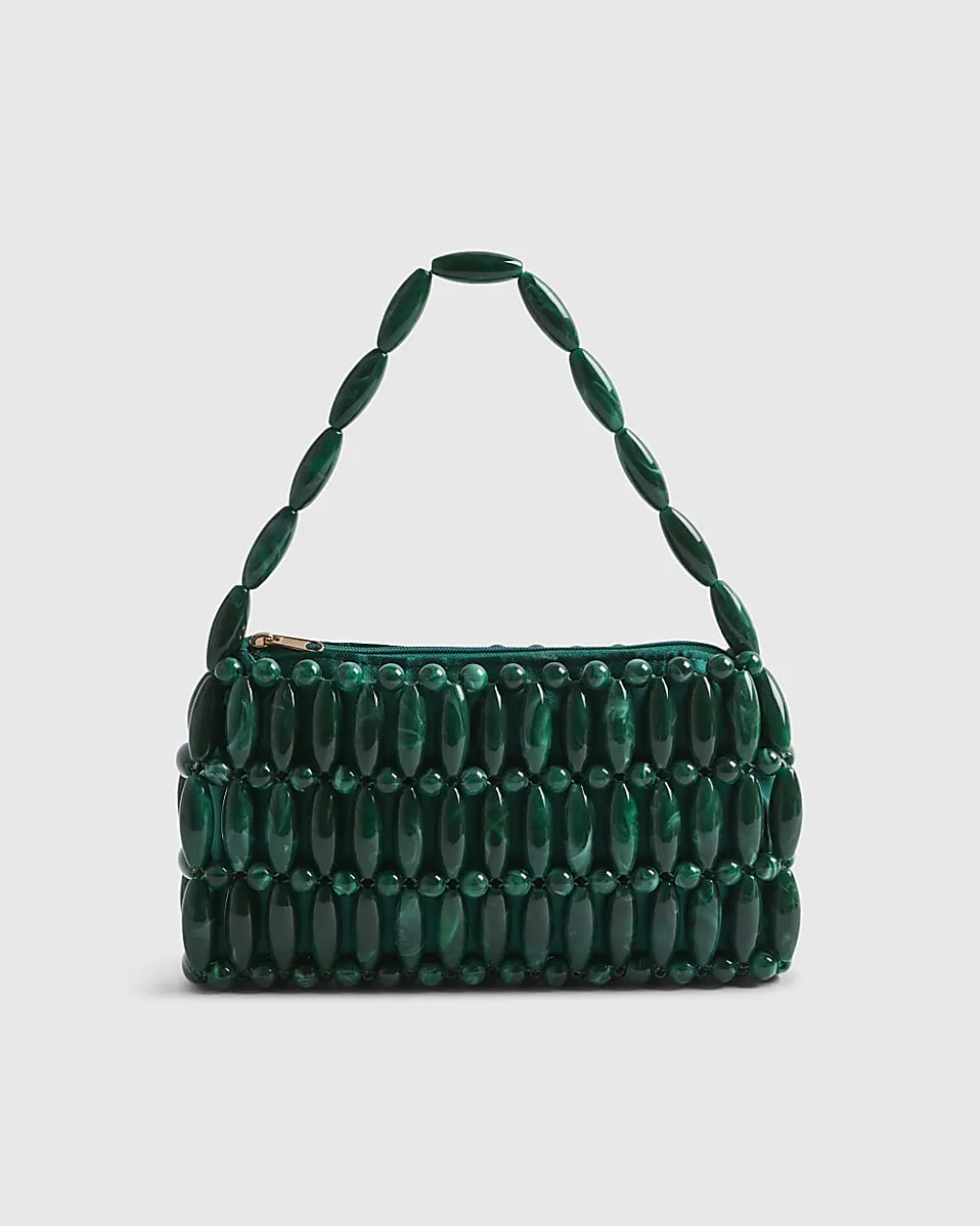 Green Beaded Clutch Bag