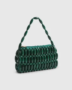 Green Beaded Clutch Bag