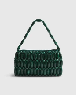Green Beaded Clutch Bag