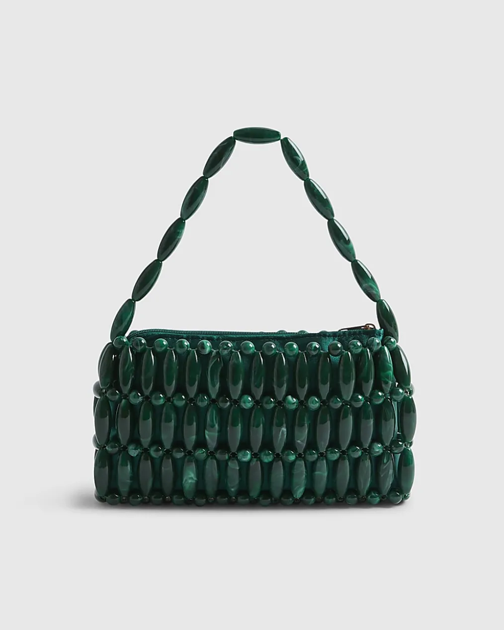 Green Beaded Clutch Bag