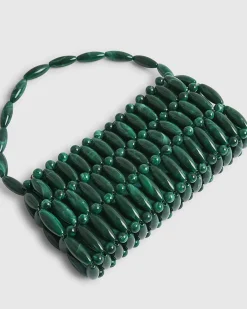 Green Beaded Clutch Bag