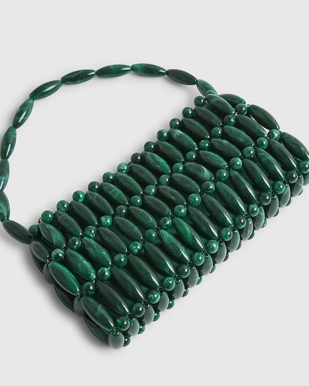 Green Beaded Clutch Bag