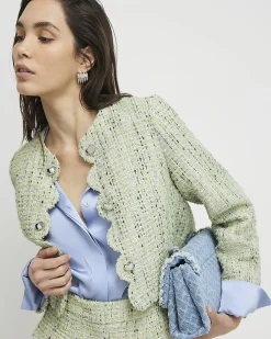 Green Boucle Scallop Trophy Jacket