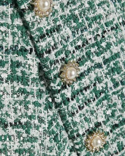 Green Boucle Wrap Over Shorts