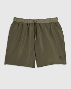 Green Colourblock Swim Shorts