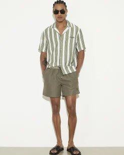Green Colourblock Swim Shorts