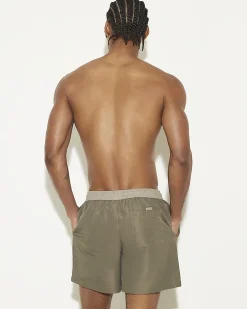 Green Colourblock Swim Shorts
