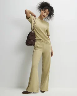 Green Cosy Wide Leg Joggers