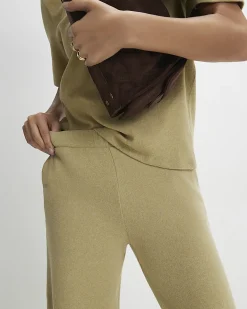 Green Cosy Wide Leg Joggers