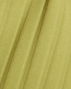 Green Cotton Blend Wide Ribbed Tank Top