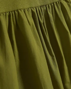 Green Cotton Sleeveless Whipstitch Maxi Dress