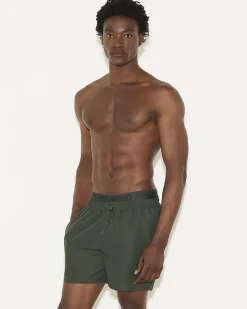 Green Double Waistband Swim Shorts