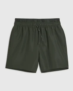Green Double Waistband Swim Shorts