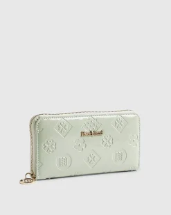 Green Embossed Monogram Patent Purse