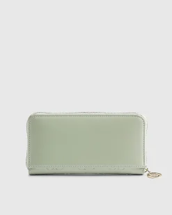 Green Embossed Monogram Patent Purse