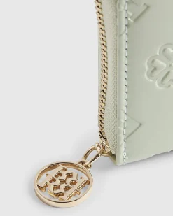 Green Embossed Monogram Patent Purse