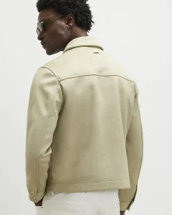 Green Faux Suede Shacket