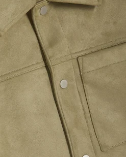Green Faux Suede Shacket