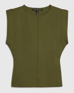 Green Fitted Knit Sleeveless Top