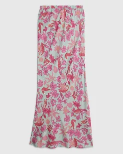 Green Floral Maxi Skirt