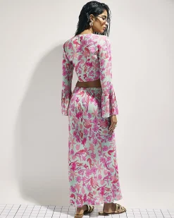 Green Floral Maxi Skirt