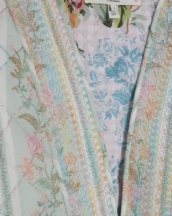 Green Floral Print Quilted Cotton Jacket