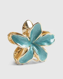 Green Flower Claw Hair Clip