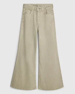 Green High Waisted Wide Flared Leg Jeans
