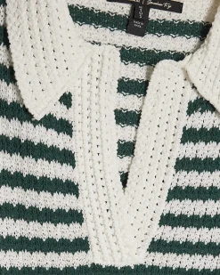 Green Knitted Polo Mini Dress