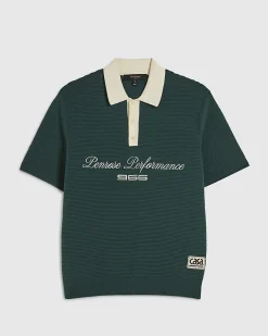 Green Knitted Short Sleeve Penrose Shirt