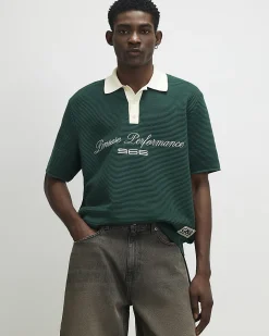 Green Knitted Short Sleeve Penrose Shirt
