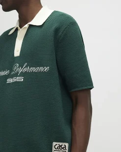 Green Knitted Short Sleeve Penrose Shirt