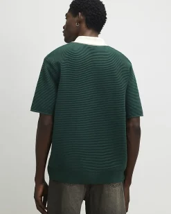 Green Knitted Short Sleeve Penrose Shirt