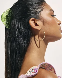 Green Leaf Hair Claw Clip