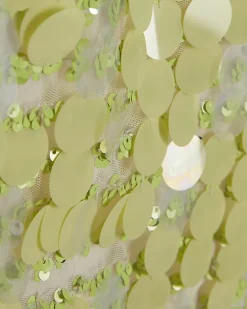 Green Mesh Sequin Mini Dress