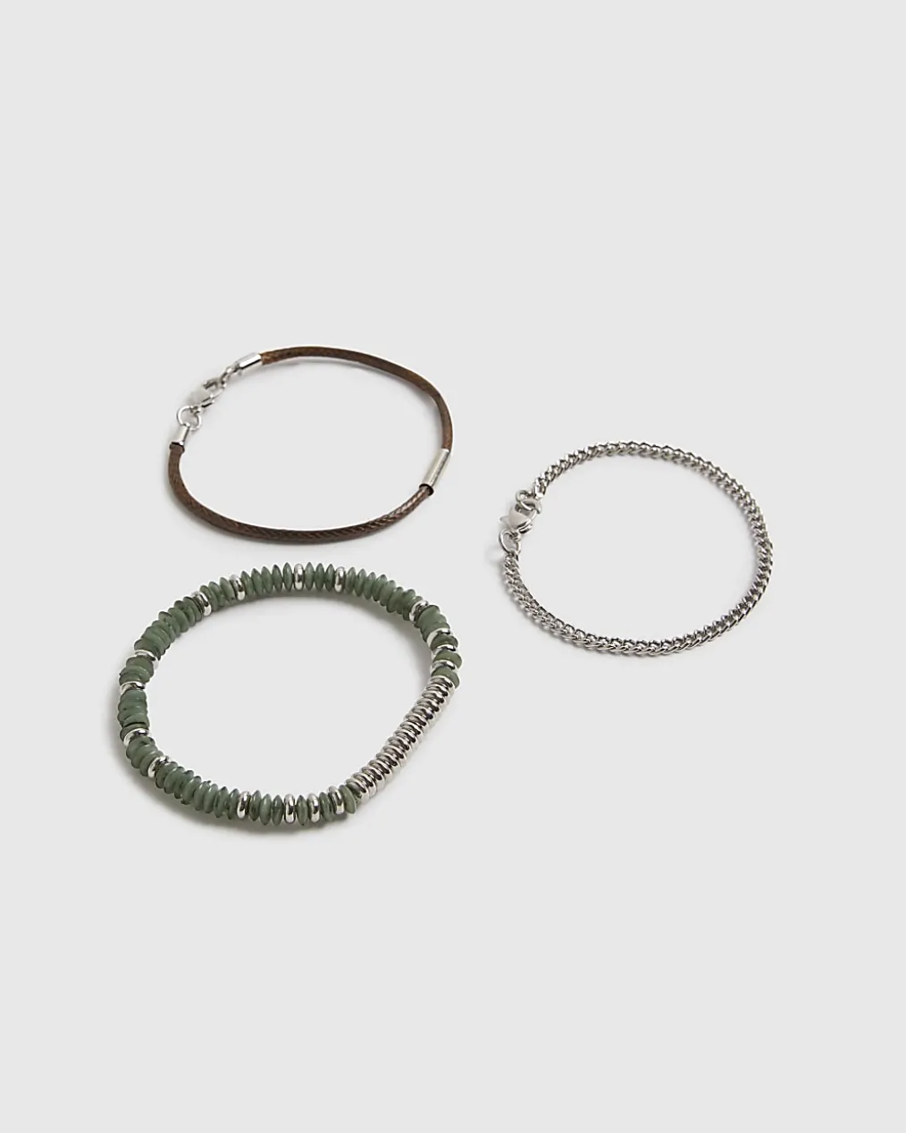 Green Mixed Media Bracelet 3 Pack