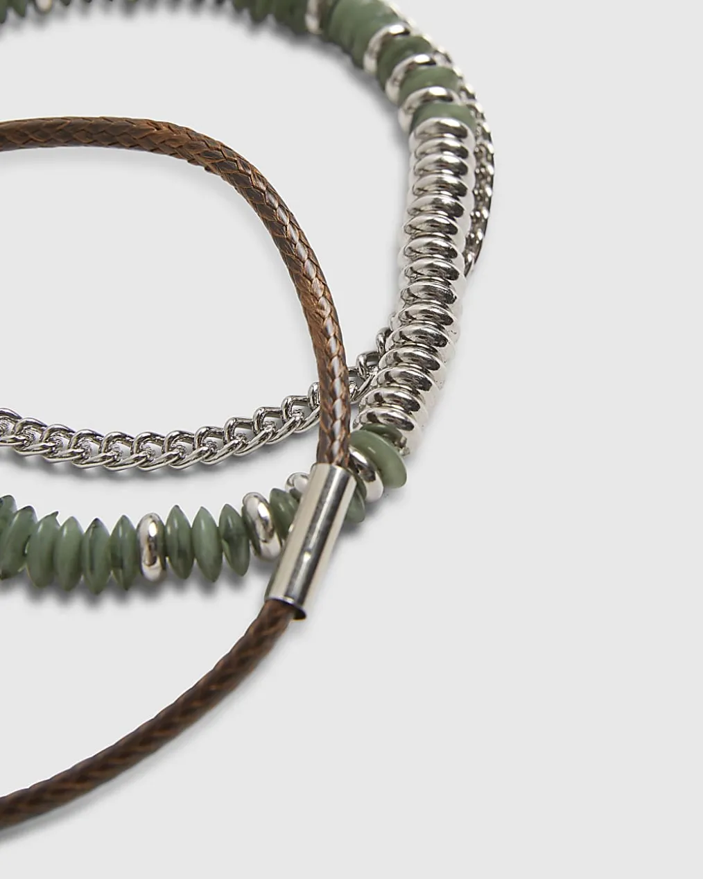Green Mixed Media Bracelet 3 Pack