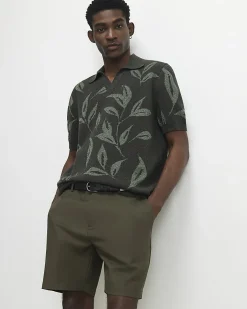 Green Open Collar Botanic Knit Jumper