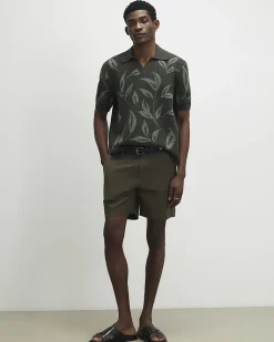 Green Open Collar Botanic Knit Jumper