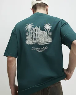 Green Oversized Cotton Hotel Resort T-Shirt
