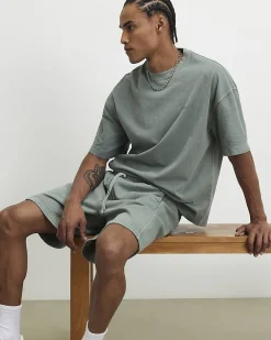 Green Oversized Cotton T-Shirt & Shorts Set