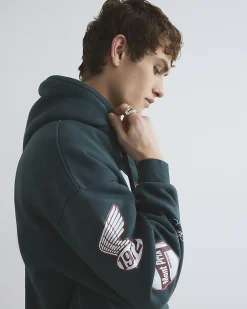Green Oversized Fit Applique Hoodie
